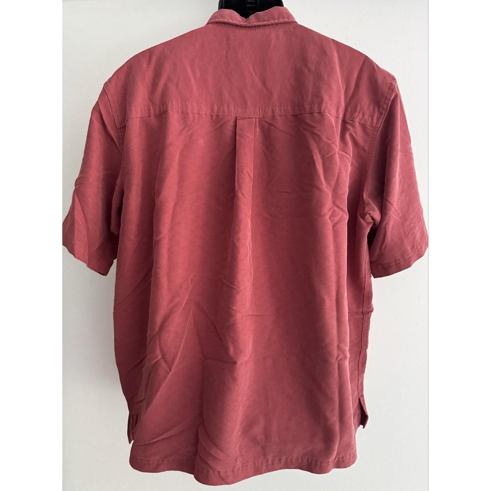 REI Shirt Mens XL Red Short Sleeve Modal Blend Button-Up Outdoor Casual - Picture 2 of 7